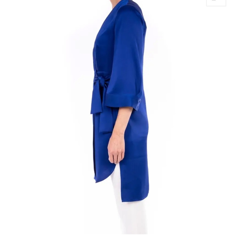 NWT Badgley Mischka Satin Side Tie Duster Jacket - Picture 3 of 5